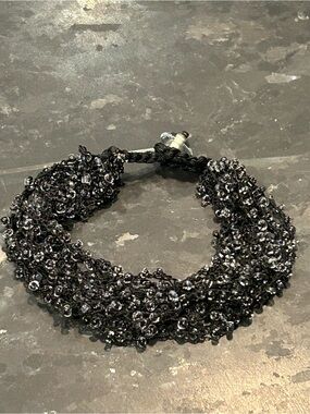 Black Beaded Bracelet - S/M